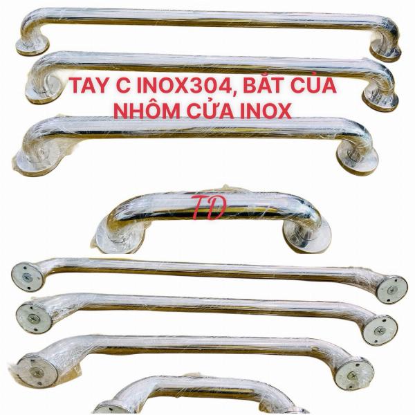 TAY C BẮT CỬA NHÔM INOX304