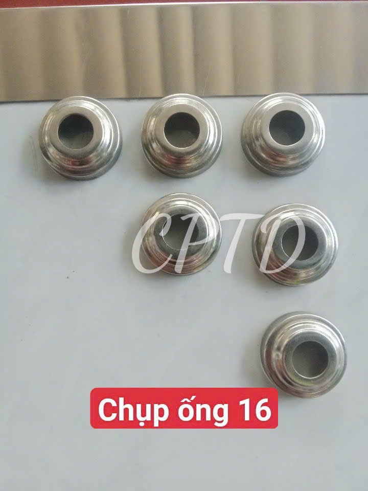 CHỤP ỐNG 16 INOX304 ( TRÒN NGOÀI, CHỤP ĐẾ 3 TẦNG)