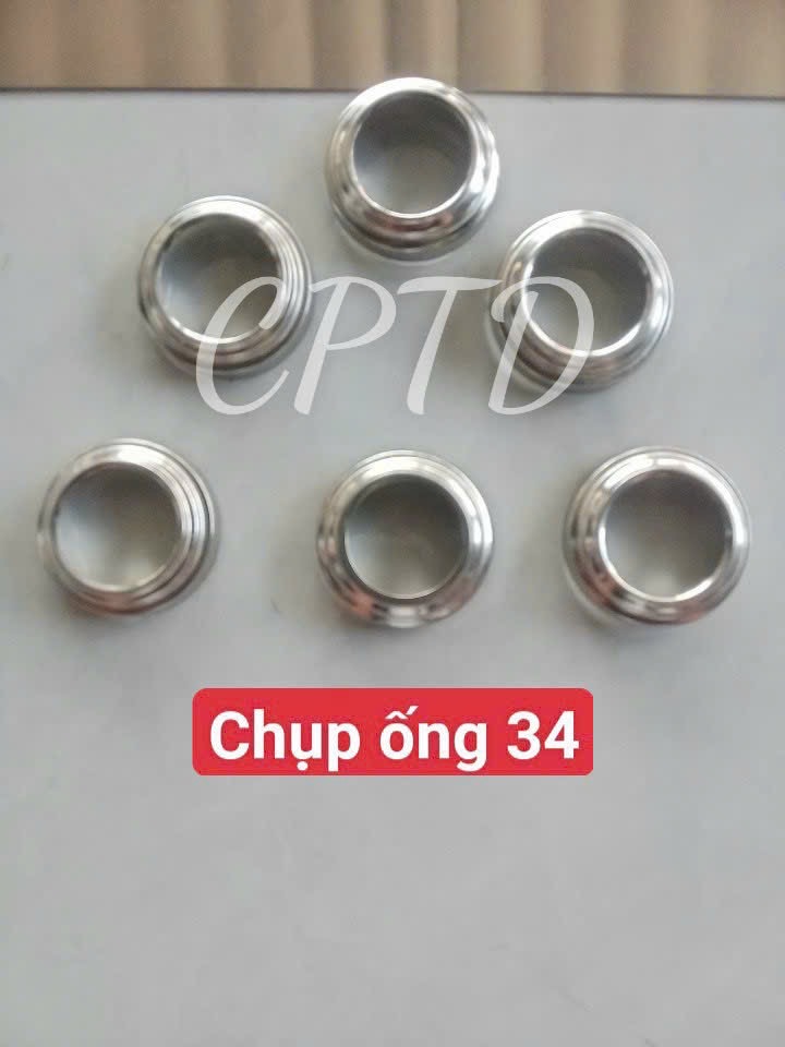 CHỤP ỐNG 34 INOX304 ( TRÒN NGOÀI, CHỤP ĐẾ 3 TẦNG)