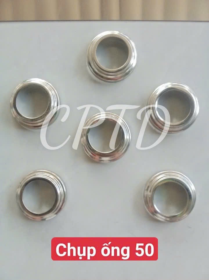 CHỤP ỐNG 50 INOX304 ( TRÒN NGOÀI, CHỤP ĐẾ 3 TẦNG)