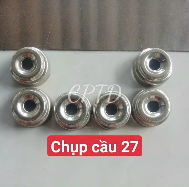 CHỤP CẦU, CHỤP ĐẦU PHI 27 INOX304 ( TRÒN NGOÀI, CHỤP ĐẾ 3 TẦNG)