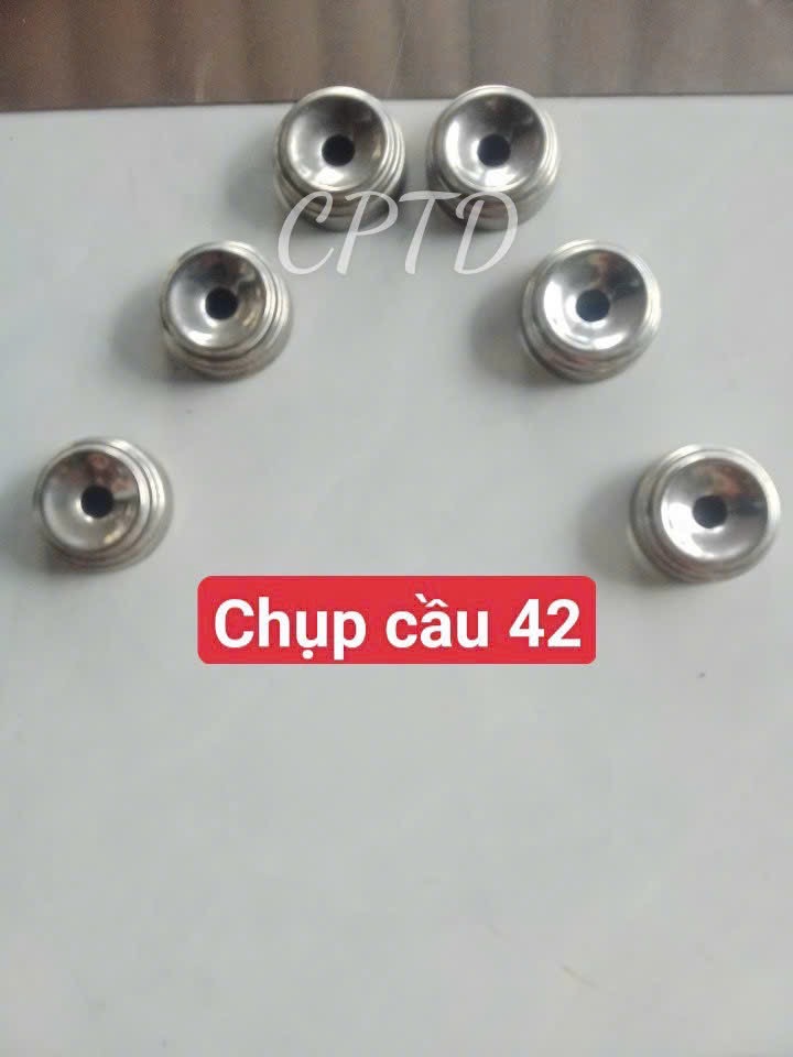 CHỤP CẦU, CHỤP ĐẦU PHI 42 INOX304 ( TRÒN NGOÀI, CHỤP ĐẾ 3 TẦNG)