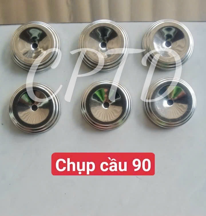 CHỤP CẦU, CHỤP ĐẦU PHI 90 INOX304 ( TRÒN NGOÀI, CHỤP ĐẾ 3 TẦNG)