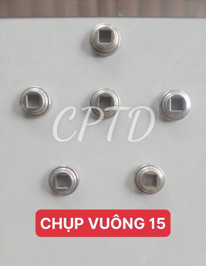 CHỤP VUÔNG 15 INOX304 ( TRÒN NGOÀI, CHỤP ĐẾ 3 TẦNG)