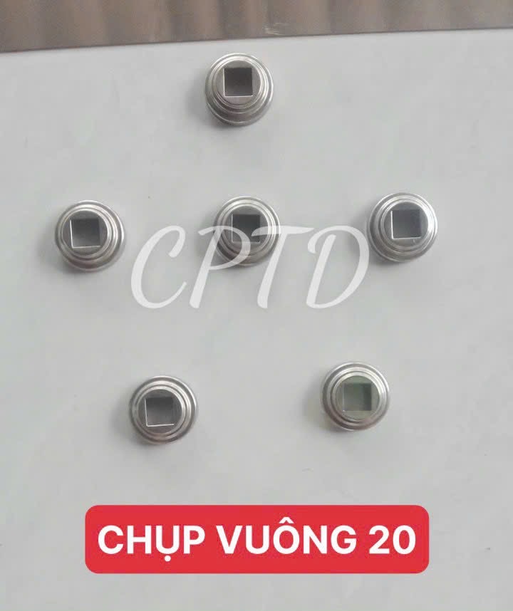 CHỤP VUÔNG 20 INOX304 ( TRÒN NGOÀI, CHỤP ĐẾ 3 TẦNG)