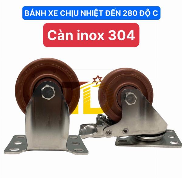 BÁNH XE CHỊU NHIỆT CAO CỐ ĐỊNH INOX304