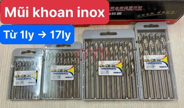 MŨI KHOAN INOX (Từ 1ly đến 17ly)