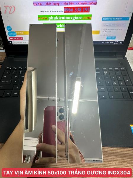 TAY VỊN ÂM KÍNH 50x100 TRẮNG GƯƠNG INOX304 