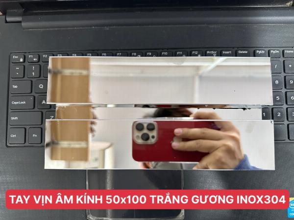 TAY VỊN ÂM KÍNH 50x100 TRẮNG GƯƠNG INOX304 