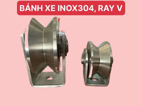 BÁNH XE RAY V  pát ngắn 7 PHÂN, INOX304 (28x68)