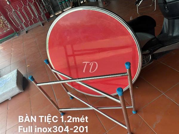 BÀN TRÒN INOX LÀM ĐÁM TIỆC 