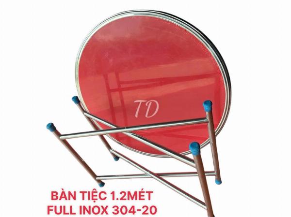 BÀN TIỆC TRÒN INOX CAO CẤP (Full bộ inox)