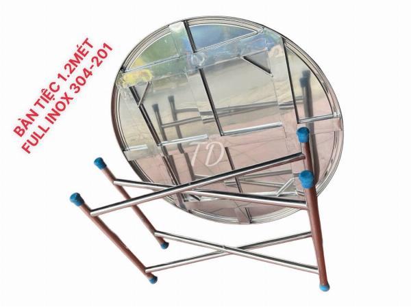 BÀN TIỆC TRÒN INOX CAO CẤP (Full bộ inox)