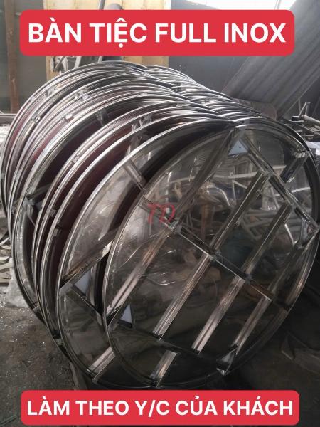 BÀN TIỆC FULL INOX CHÂN SẮT