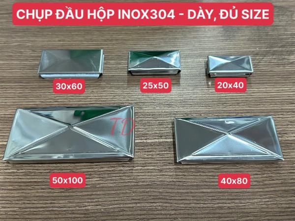 CHỤP ĐẦU HỘP INOX304-DÀY, Size: 50x100