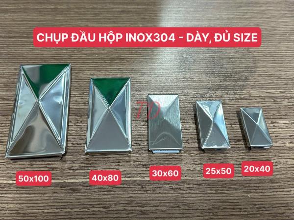 CHỤP ĐẦU HỘP INOX304-DÀY, Size: 25x50