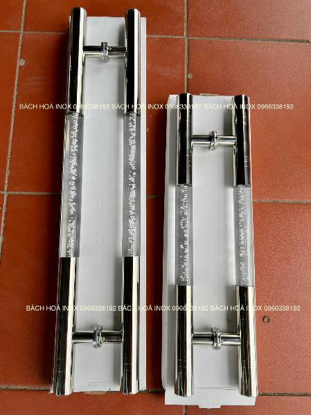 TAY NẮM CỬA THUỶ TINH BỌT TRẮNG INOX 304